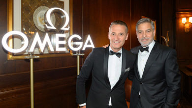 President of OMEGA Raynald Aeschlimann and George Clooney