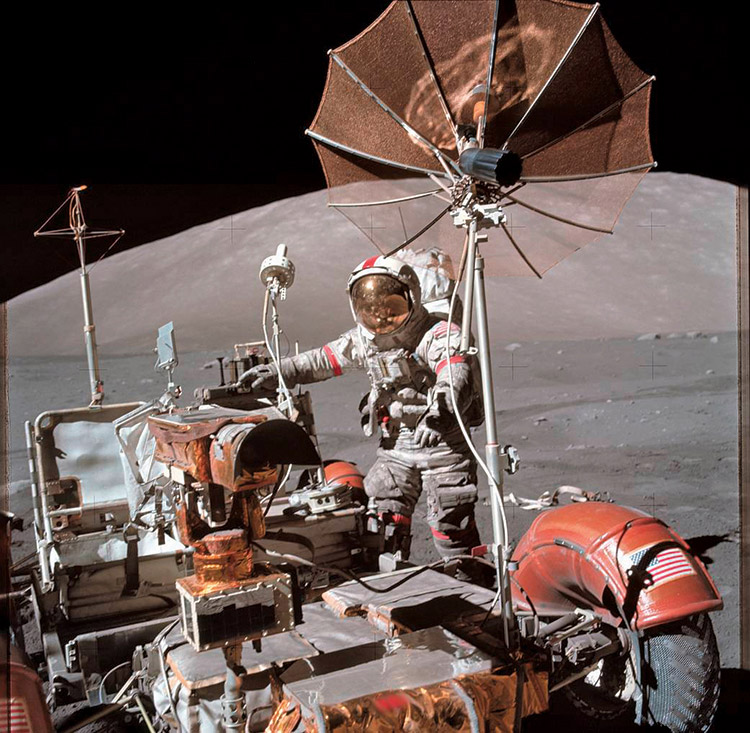 Eugene Cernan with the Rover, Apollo 17 mission